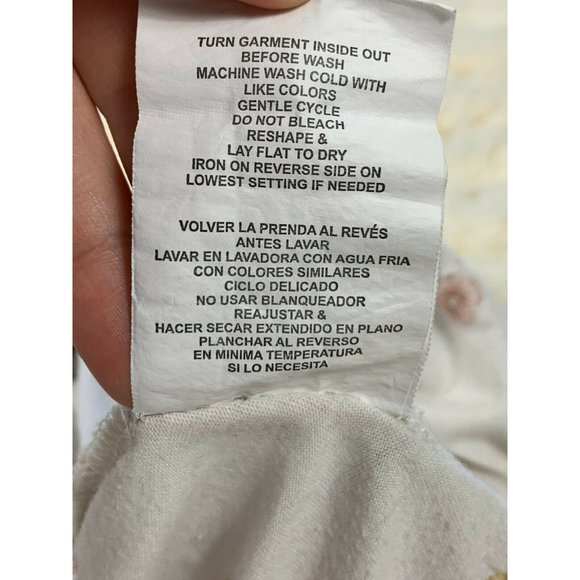 Coco Jaimeson White Embroidered Flowers Floral Short Sleeve Ruffle Top Blouse XL - Picture 11 of 11